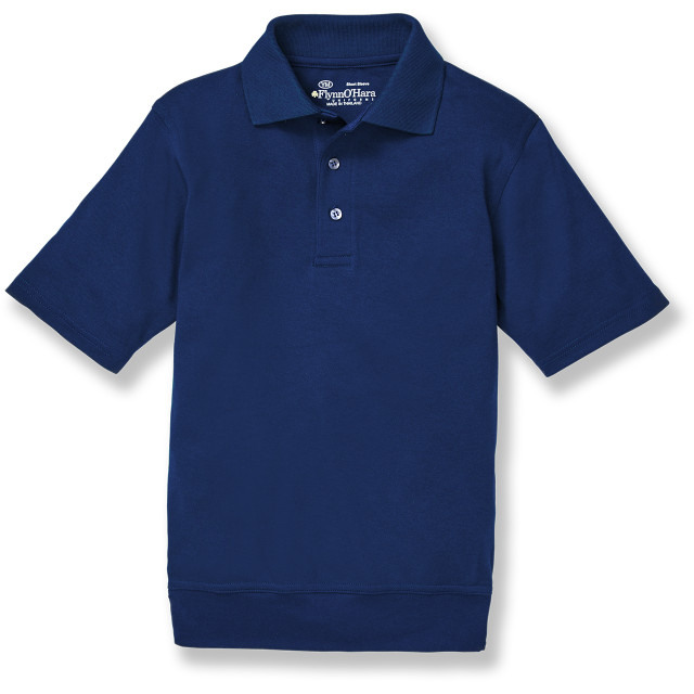 Visatation Youth SS Navy GOLF SHIRT Banded BOTTOM