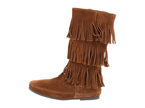 CALF HI 3-LAYER FRINGE BOOT
