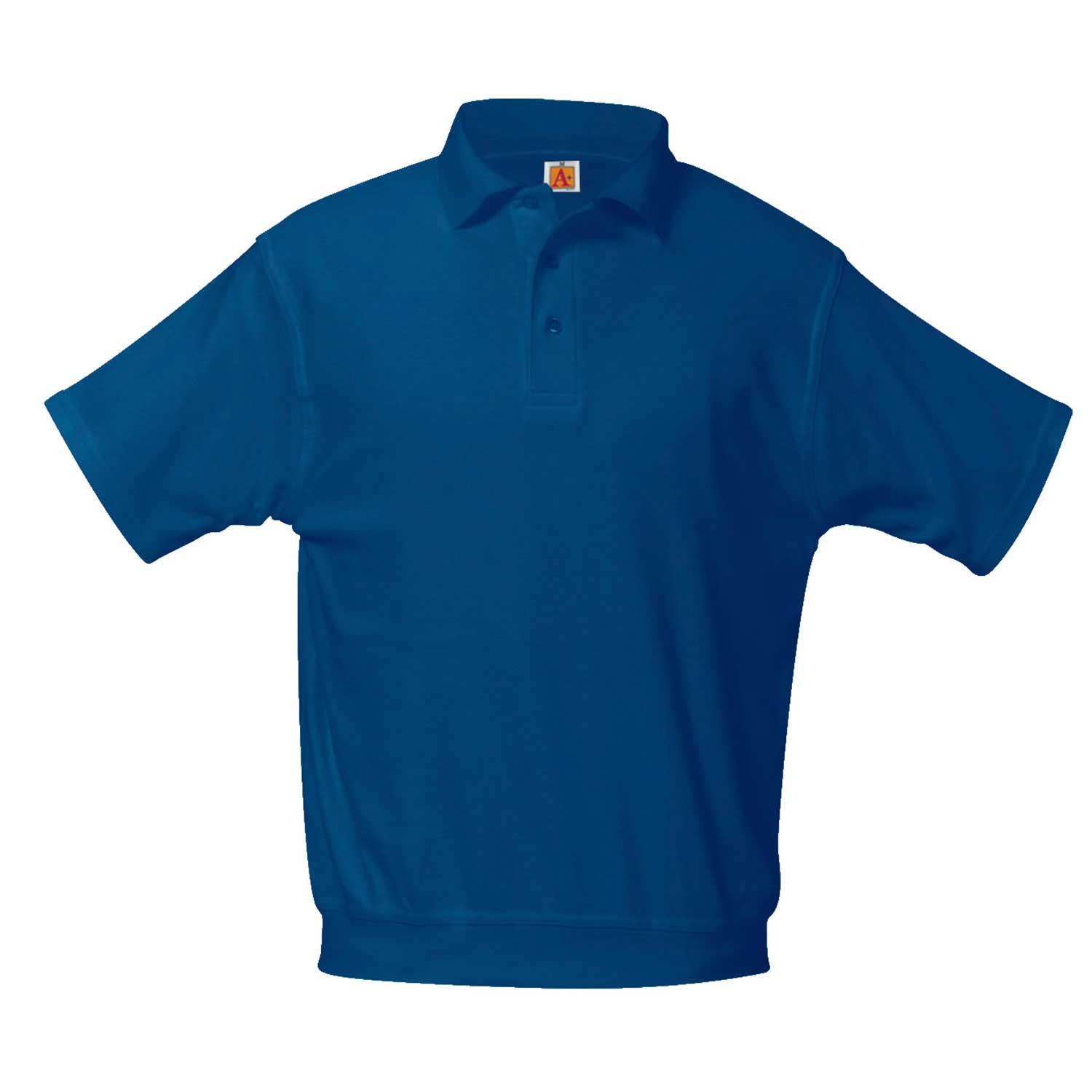IHM Adult Navy Short Sleeve Banded Bottom Golf Shirt - Image 1